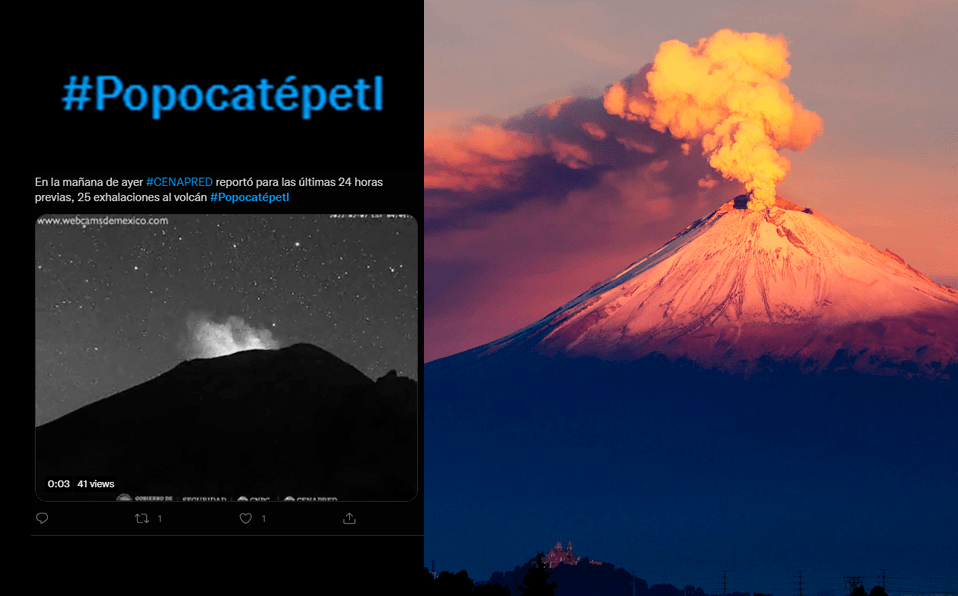 Volcán Popocatépetl emite 28 exhalaciones y un sismo volcanotectónico