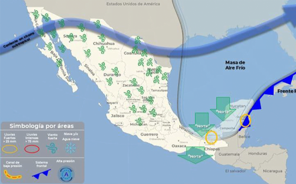 Frente frío número 34 influenciará a Quintana Roo el fin de semana
