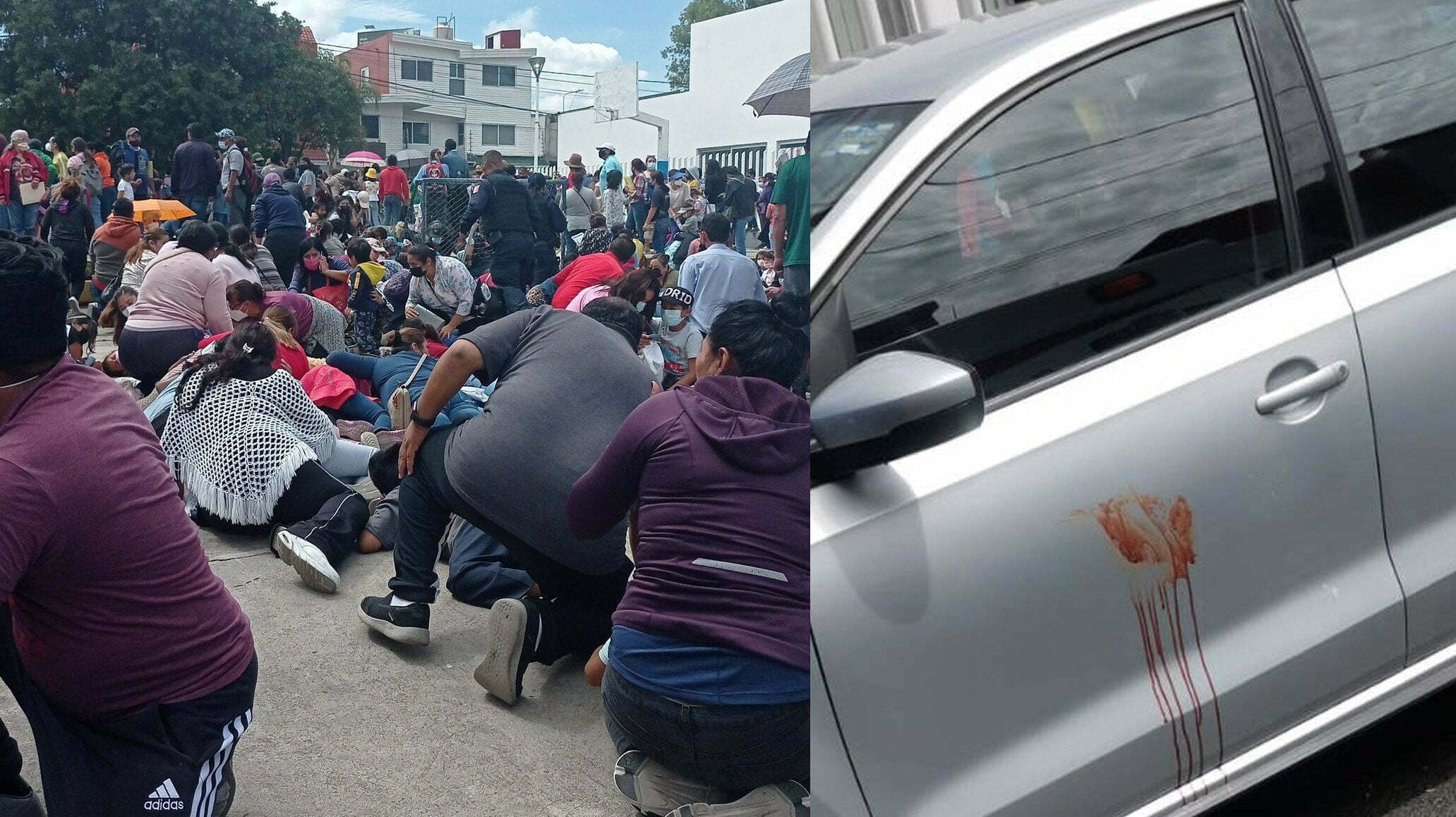 Balacera en fila covid para menores en Puebla