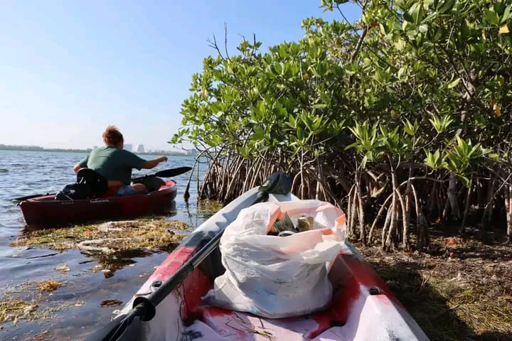 Sacan toneladas de basura de la Laguna Nichupté
