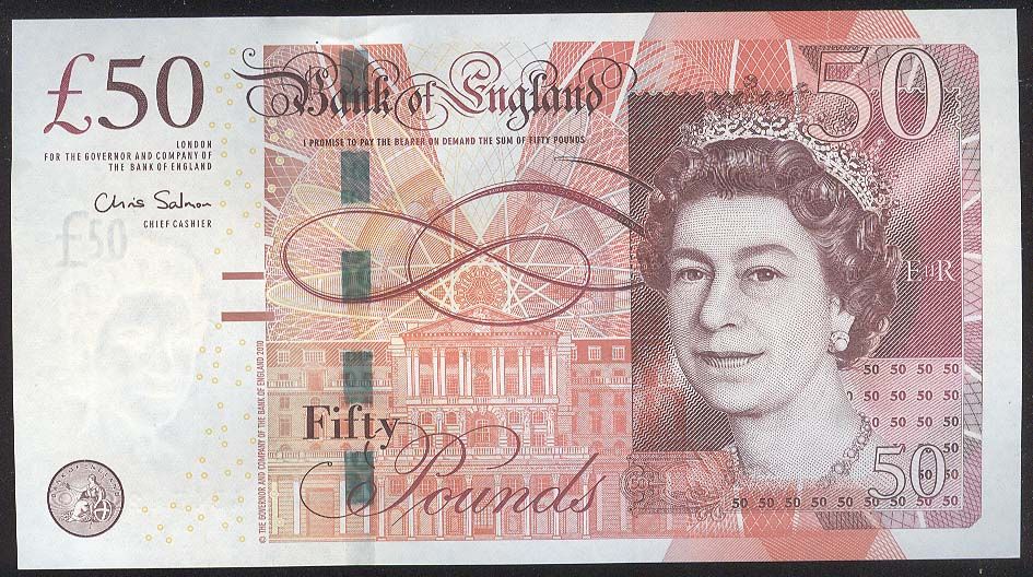 Reino Unido se despide de sus billetes de 50 libras