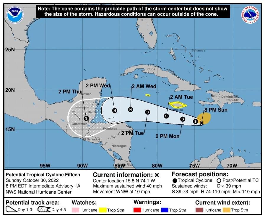 Ciclón Tropical 15: en “Alerta azul” para Quintana Roo