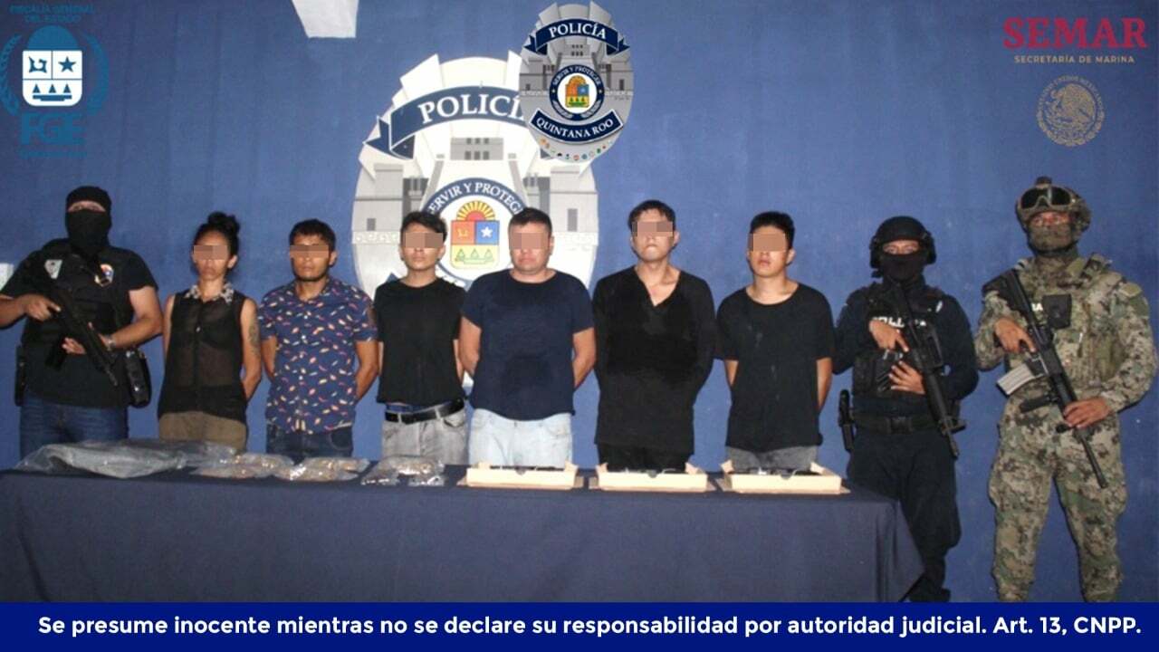 Policía Quintana Roo logra la detención de 11 integrantes de un grupo delictivo en Benito Juárez