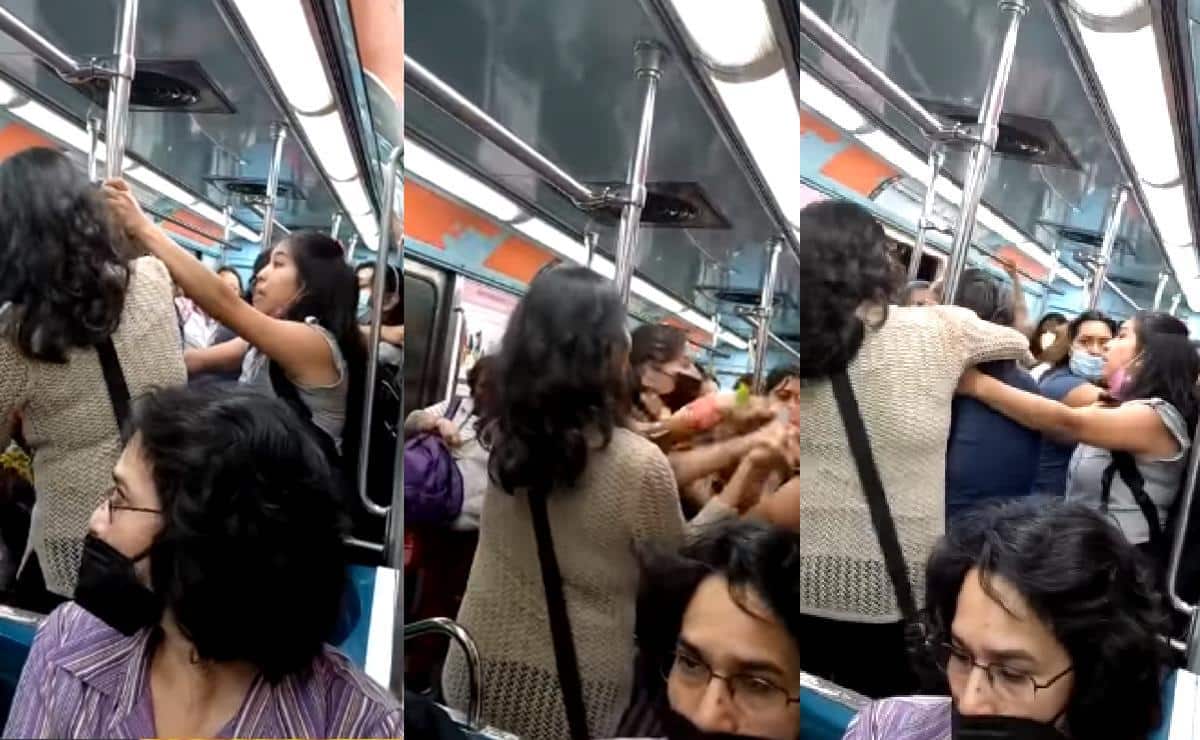 Mujeres se agarran a golpes por un asiento del metro de la CDMX