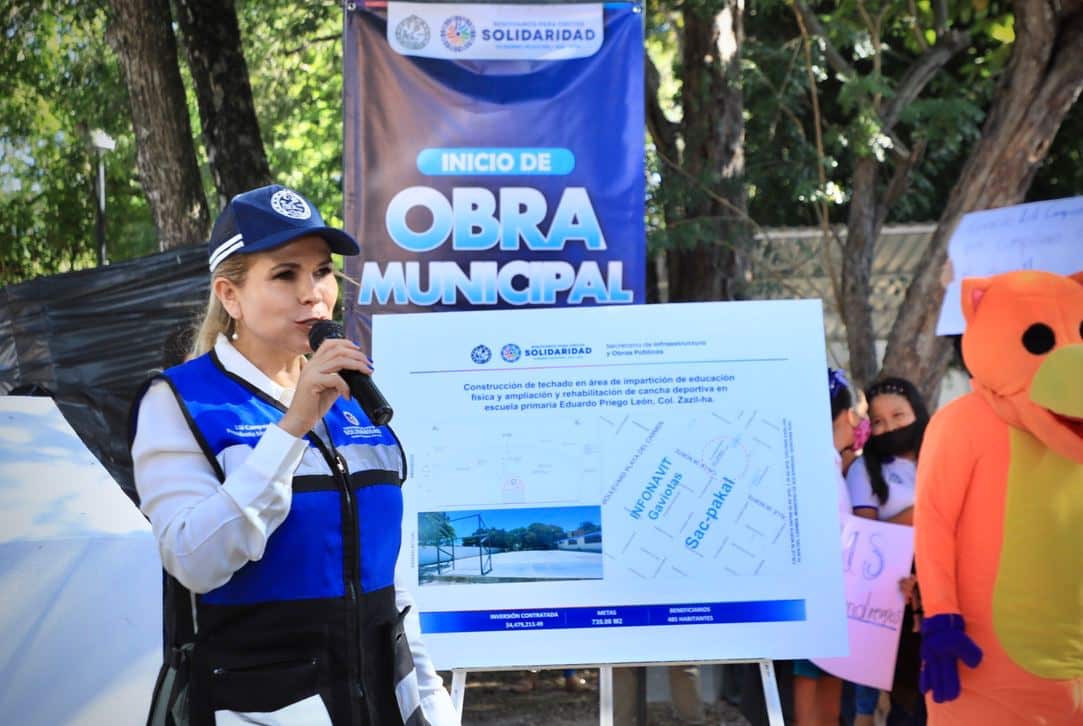 Lili Campos dotará de domos a escuelas de Solidaridad