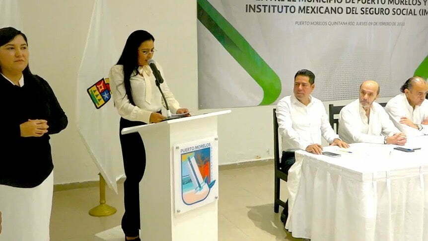 Blanca Merari firma convenio de pago con el Instituto Mexicano del Seguro Social (IMSS) por adeudo de administraciones pasadas.