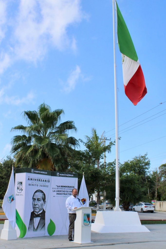Conmemora el Gobierno de Puerto Morelos el CCXVII aniversario del natalicio del  “Benemérito de las Américas”