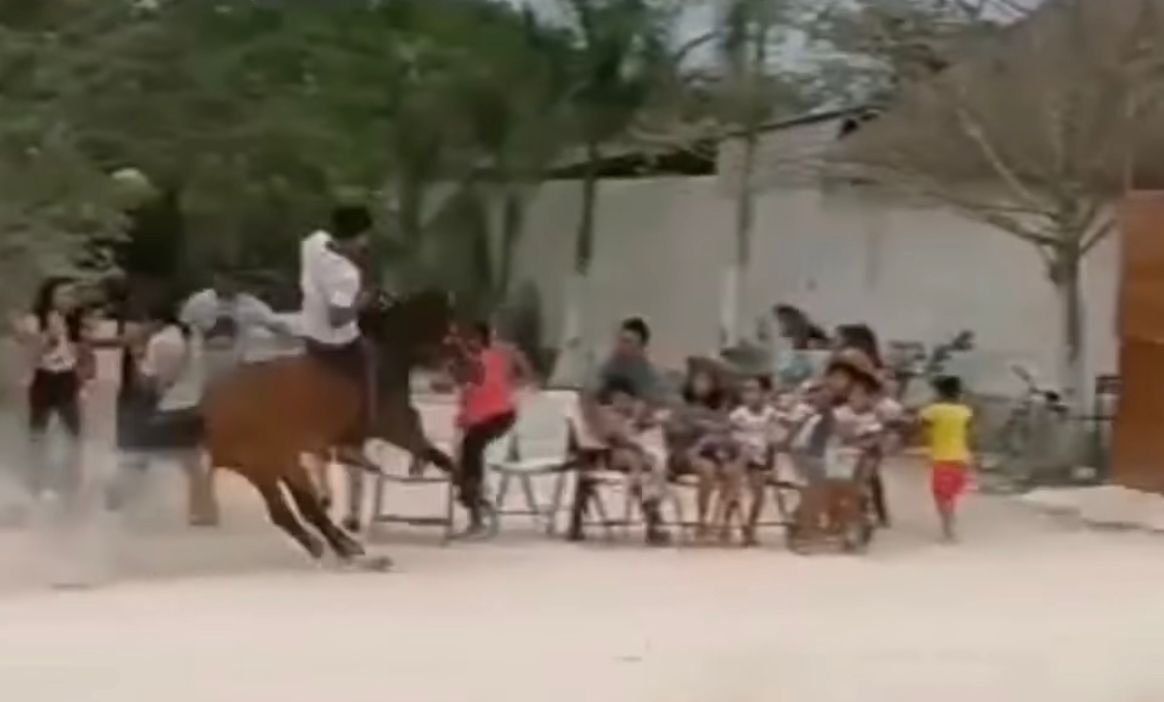 VIDEO: Jinete pierde el control de su caballo y embiste a varias personas en Cozumel