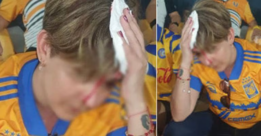 Cae pedazo de concreto a una seguidora en estadio de Tigres