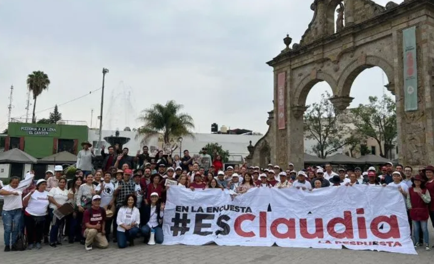 Simpatizantes de Morena muestran apoyo a Sheinbaum en Jalisco