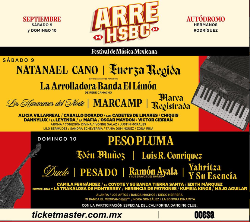 Peso Pluma y Natanael Cano en el Festival ARRE 2023