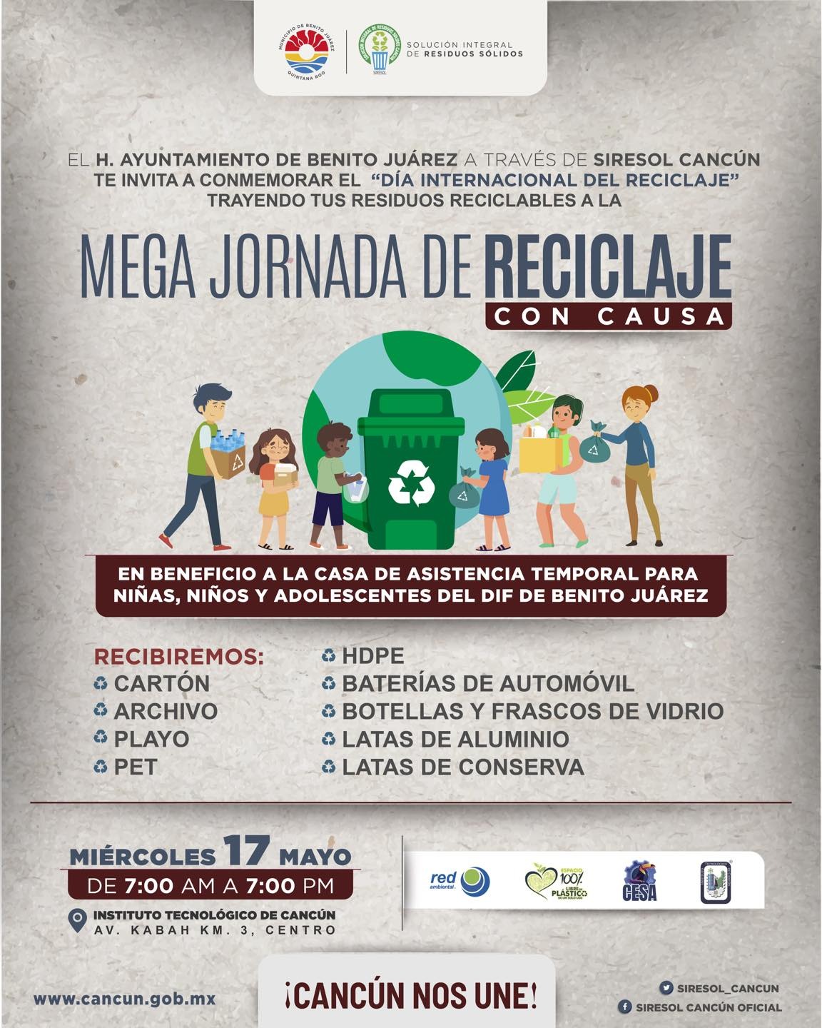 Invita gobierno de BJ a mega jornada de reciclaje