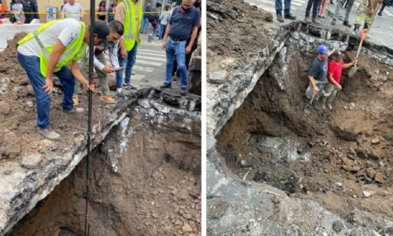 Se abre socavón de cuatro metros en la Roma Norte