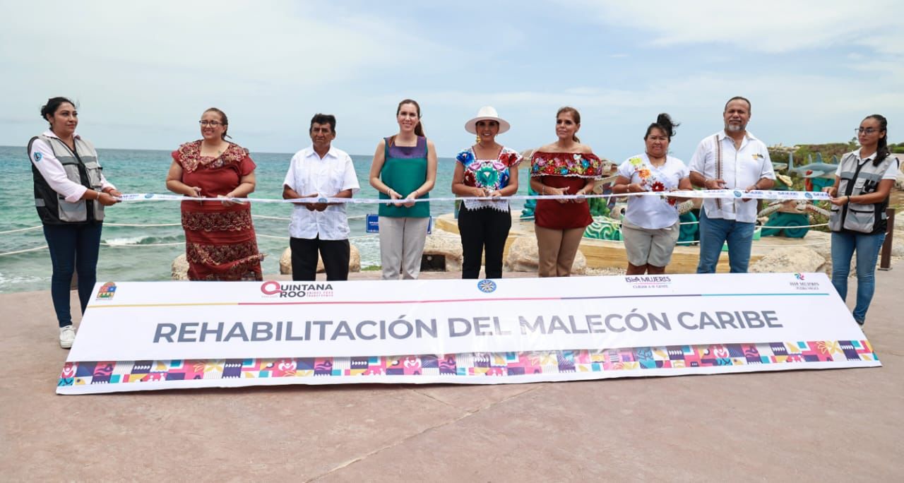 Mara Lezama y Atenea Gómez Ricalde inauguran el Malecón Caribe