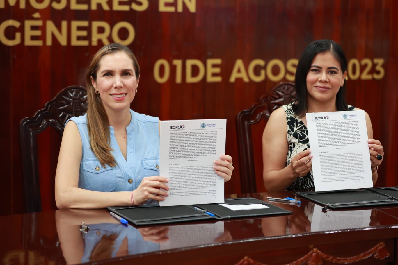 Ayuntamiento de Isla Mujeres firma convenio de colaboración con el IEQROO para prevenir la Violencia Política contra las Mujeres en Razón de Género