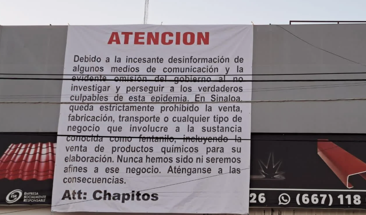 “Chapitos” se deslindan de producción y trasiego de fentanilo en Sinaloa