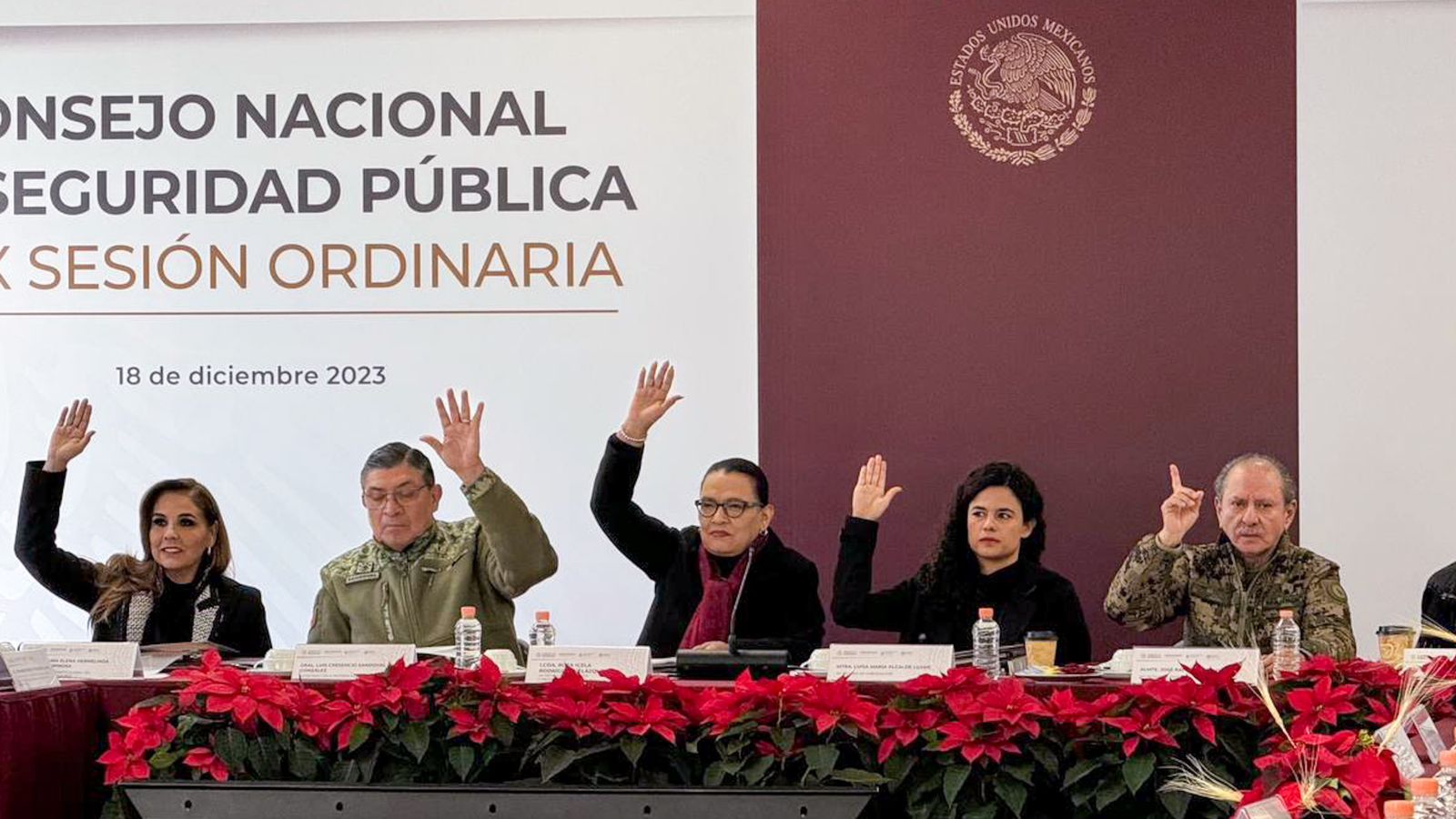Participa Mara Lezama en el XLIX Consejo Nacional de Seguridad Pública en Palacio Nacional