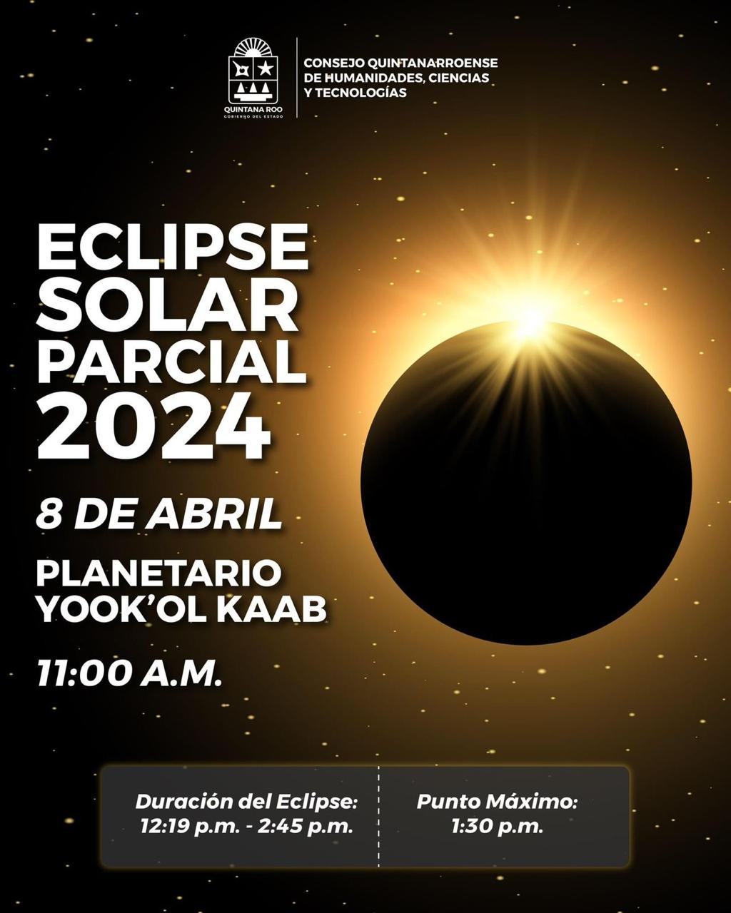 En los planetarios de Cancún, Playa, Cozumel y Chetumal la población podrá observar el Eclipse Solar