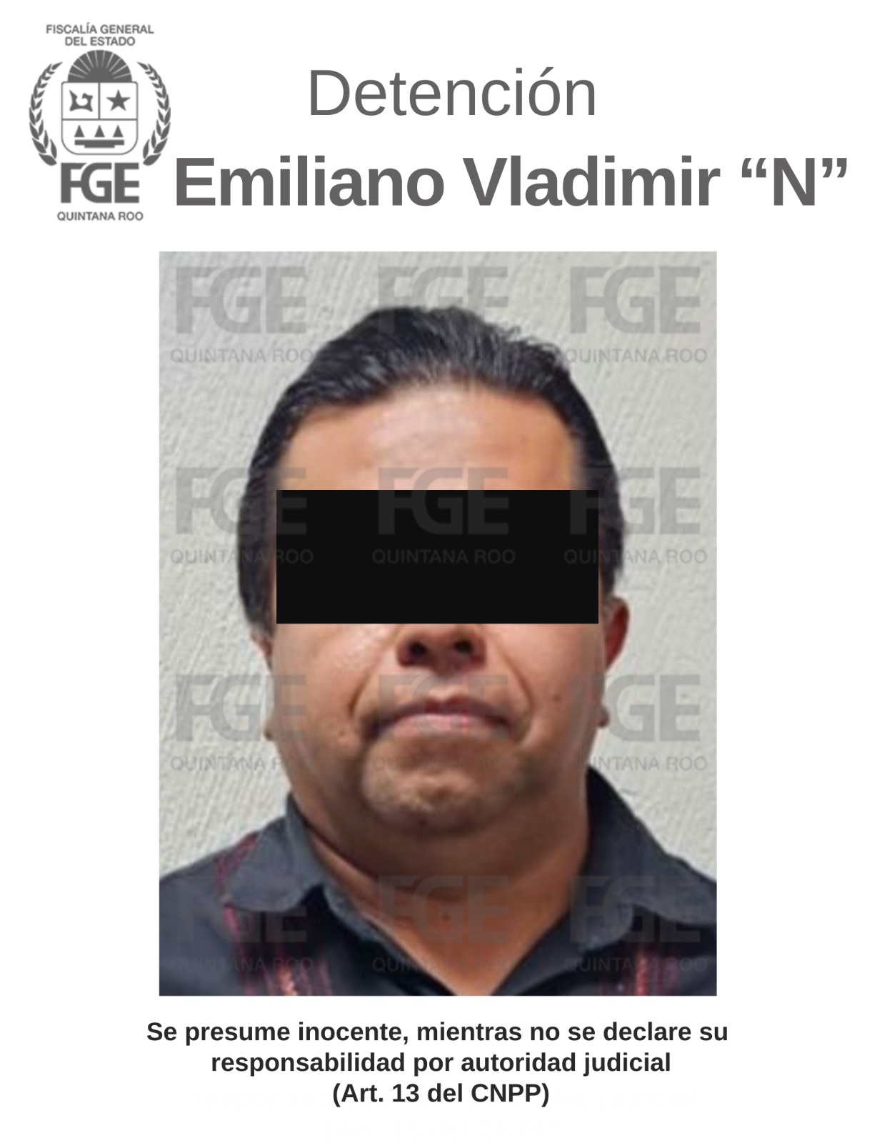 Detiene FGE de Quintana Roo a Emiliano Vladimir “N”, coordinador de compra de votos para una candidata a la Presidencia Municipal de Solidaridad