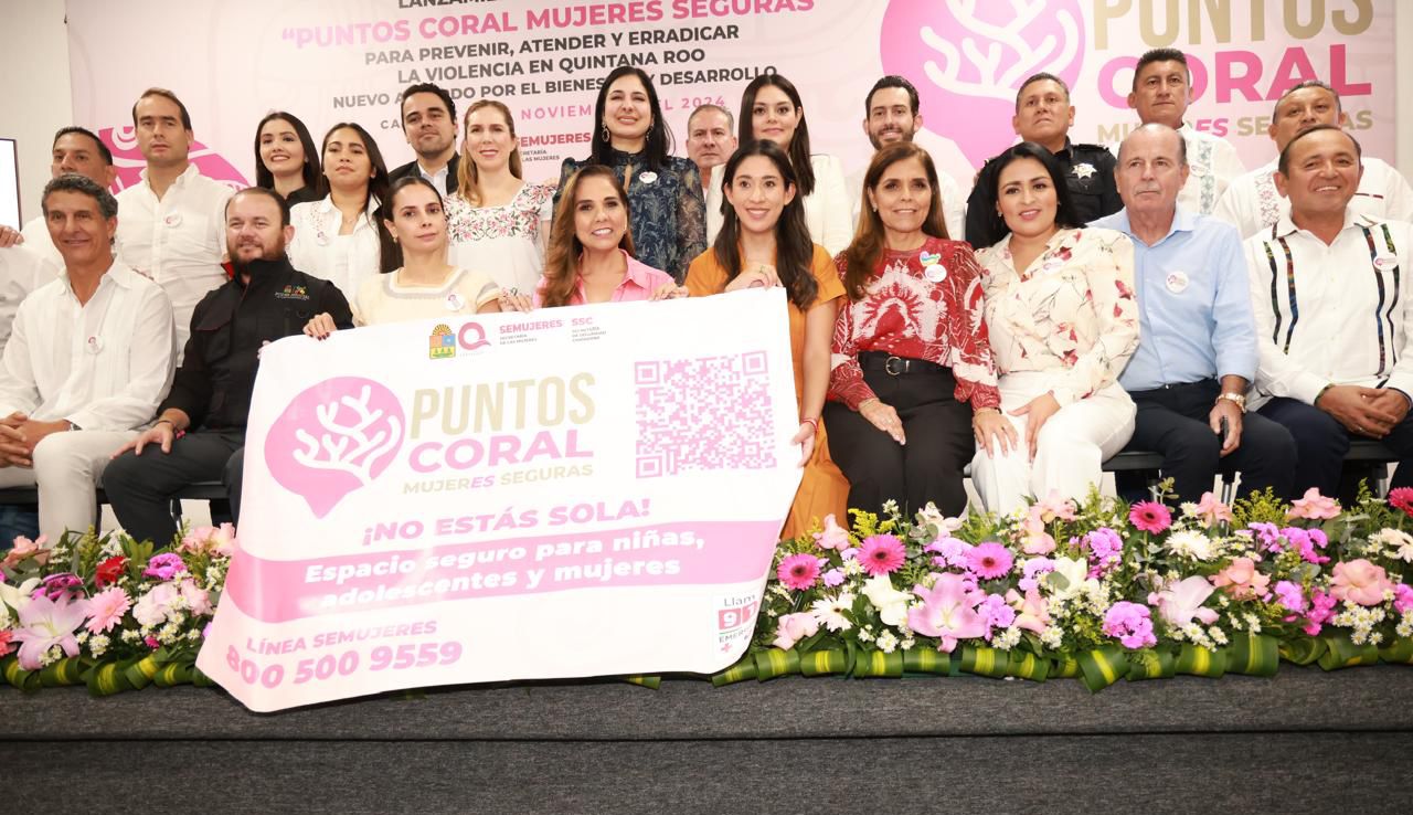 Gobierno de Isla Mujeres se suma a la estrategia “Puntos Coral – Mujeres Seguras”