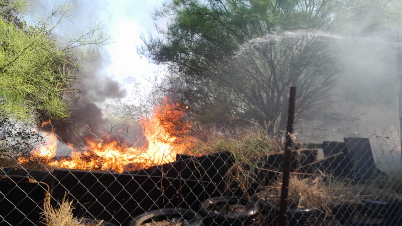 Protección Civil de Nuevo León controla incendio en pastizal cercano a viviendas en Guadalupe