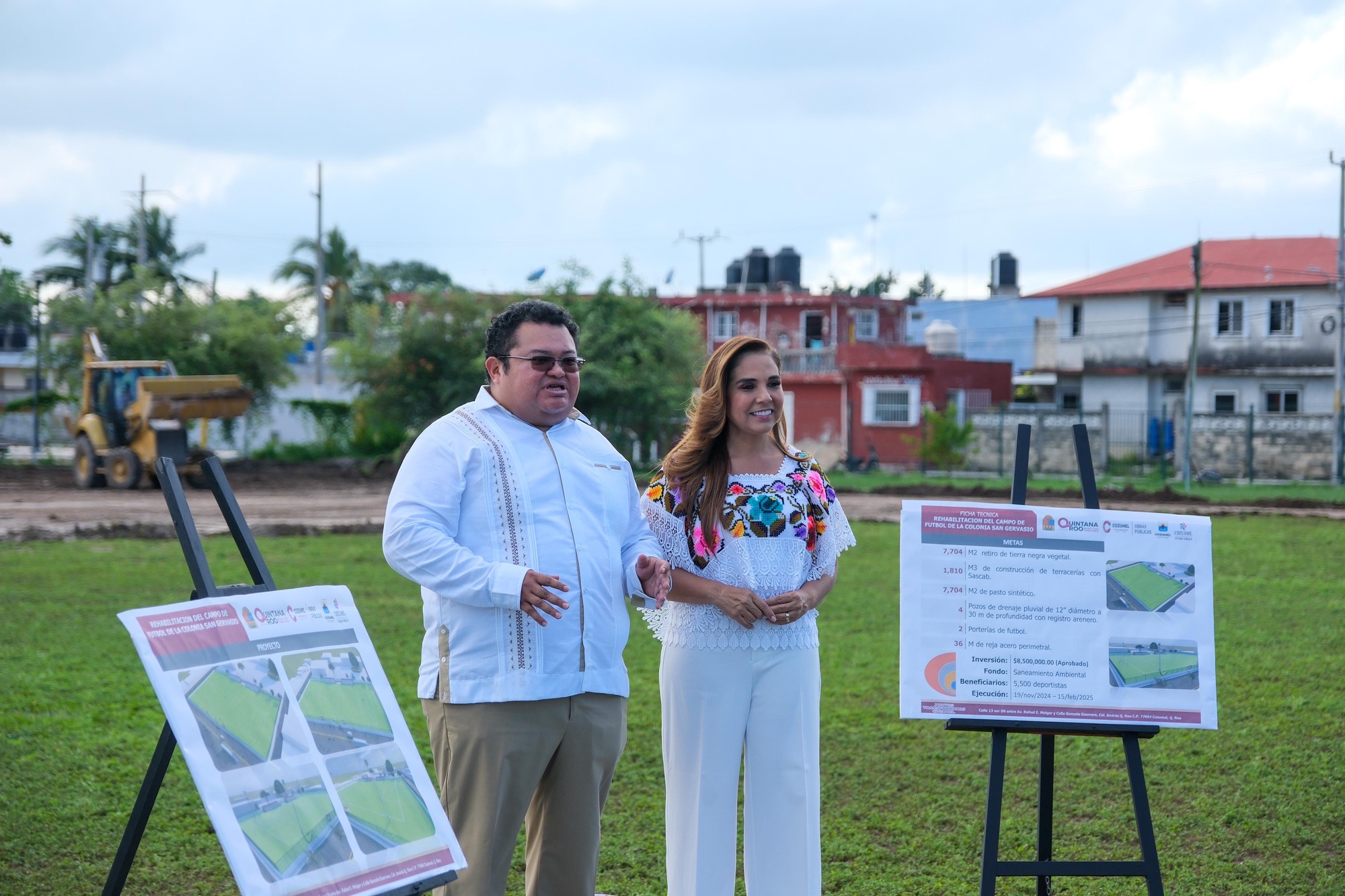 Tras años de abandono, Mara Lezama inicia rehabilitación de cancha de fútbol de San Gervasio, para dar nuevo espacio a deportistas y familias