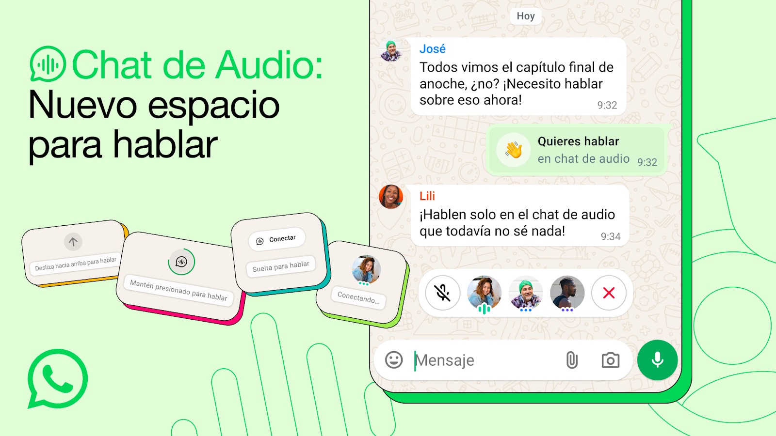 WhatsApp amplía chats de audio